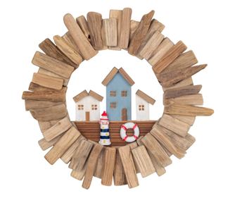Ornament decorativ de perete pentru grădină - Element estetic din lemn pentru interior și exterior