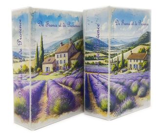 Cutie decorativă ORIGEN Decor Home cu lavandă, cu 2 compartimente pentru depozitare și organizare acasă