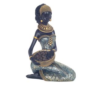Figurină africană decorativă din rășină ORIGEN Decor Home, ideală pentru cadouri și decorațiuni moderne, 20 cm