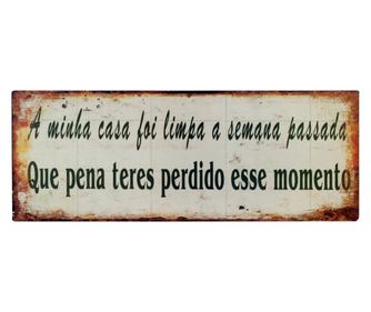 Placă metalică bej rectangulară - 13x36x1cm