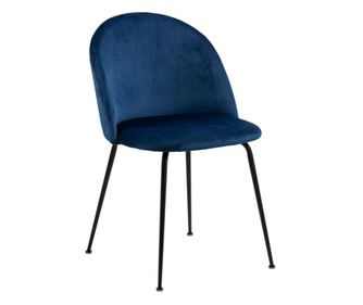 Scaun de dining din catifea albastru inchis Louise