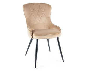 Scaun de dining din catifea Lotus - Bej