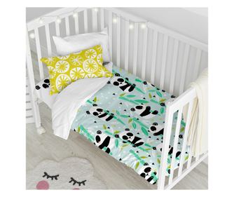 Комплект калъф за завивка 2 части Panda garden син 115x145 см (Детско легло) Син
