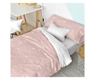 Σετ παπλωματοθήκη 2 τεμαχίων Little star 155x220 cm (Μονό) Ροζ