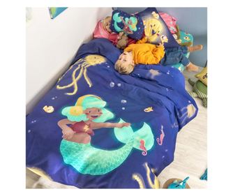 Sada povlečení na přikrývku 2 kusy Happy mermaid 155x220 cm (Single) Multicolor