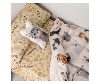 Комплект калъф за завивка 2 части Котки 180x220 см (Единичен) Многоцветен