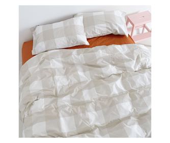 Husă de pilotă Gingham 220x220 cm (Dublu) Bej
