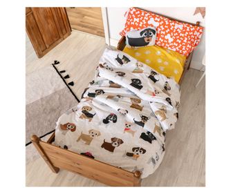 Комплект калъф за завивка 2 части Кучета 180x220 см (Единичен) Многоцветен