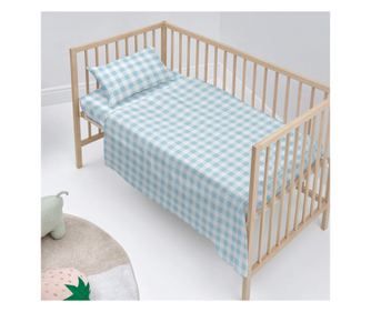 Set posteljnine 2 kosa Vichy 120x180 cm (Otroška postelja) Modra