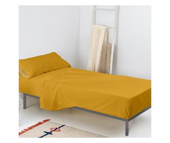 Set de cearșafuri 2 piese Basic 160x270 cm (Single) Muștar