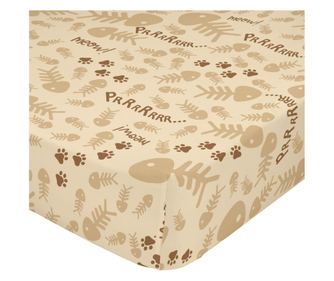 Cearșaf cu elastic Pisici 70x140x14 cm (Pătuț) Multicolor