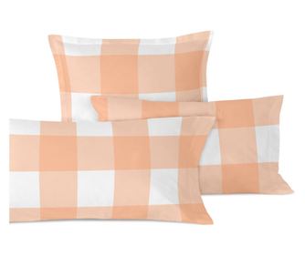 Μαξιλαροθήκη Gingham 80x80 εκ Ροδάκινο