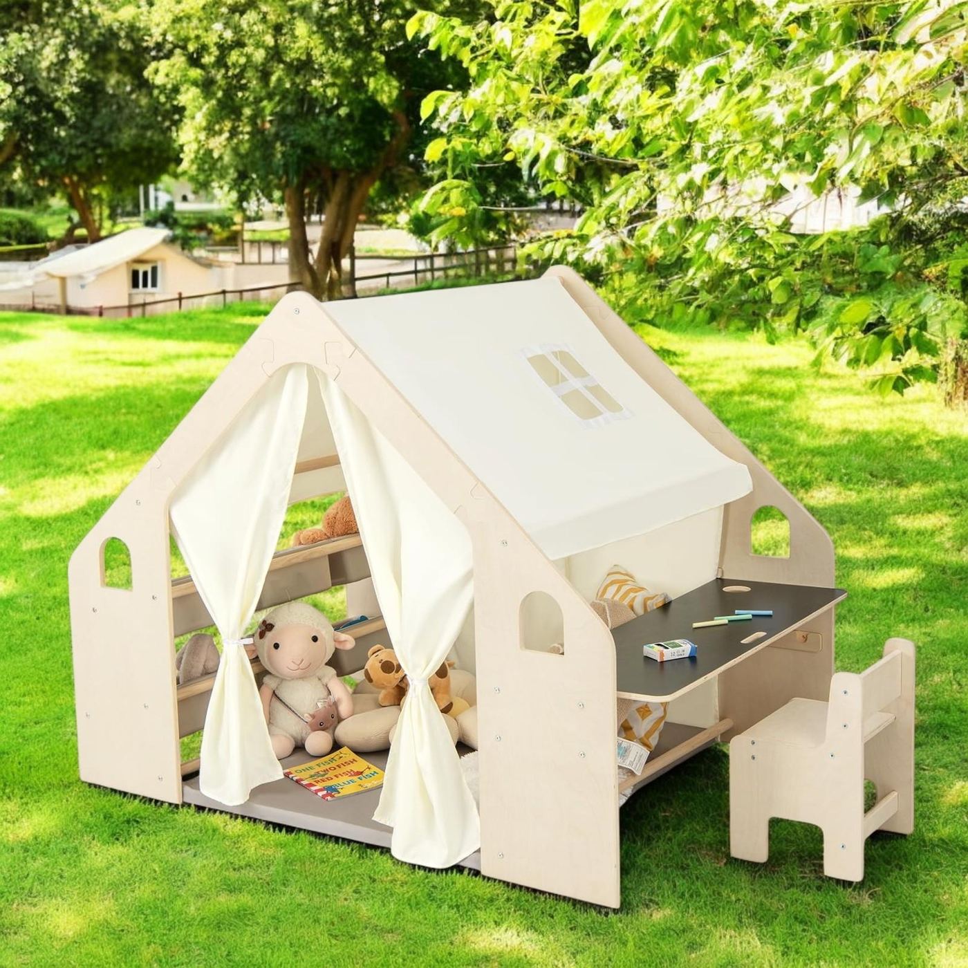 GINGER HOME Dětský dřevěný hrací domek 6 v 1 - 19