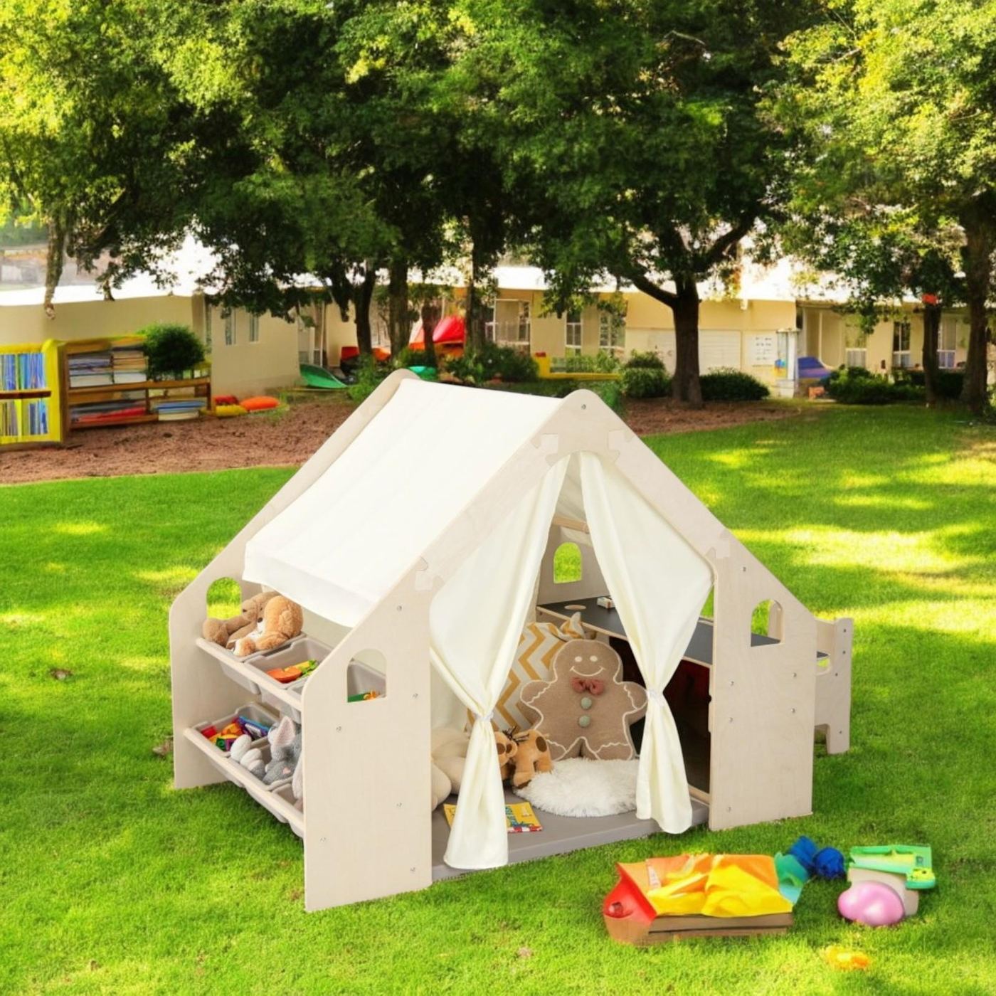 GINGER HOME Dětský dřevěný hrací domek 6 v 1 - 20