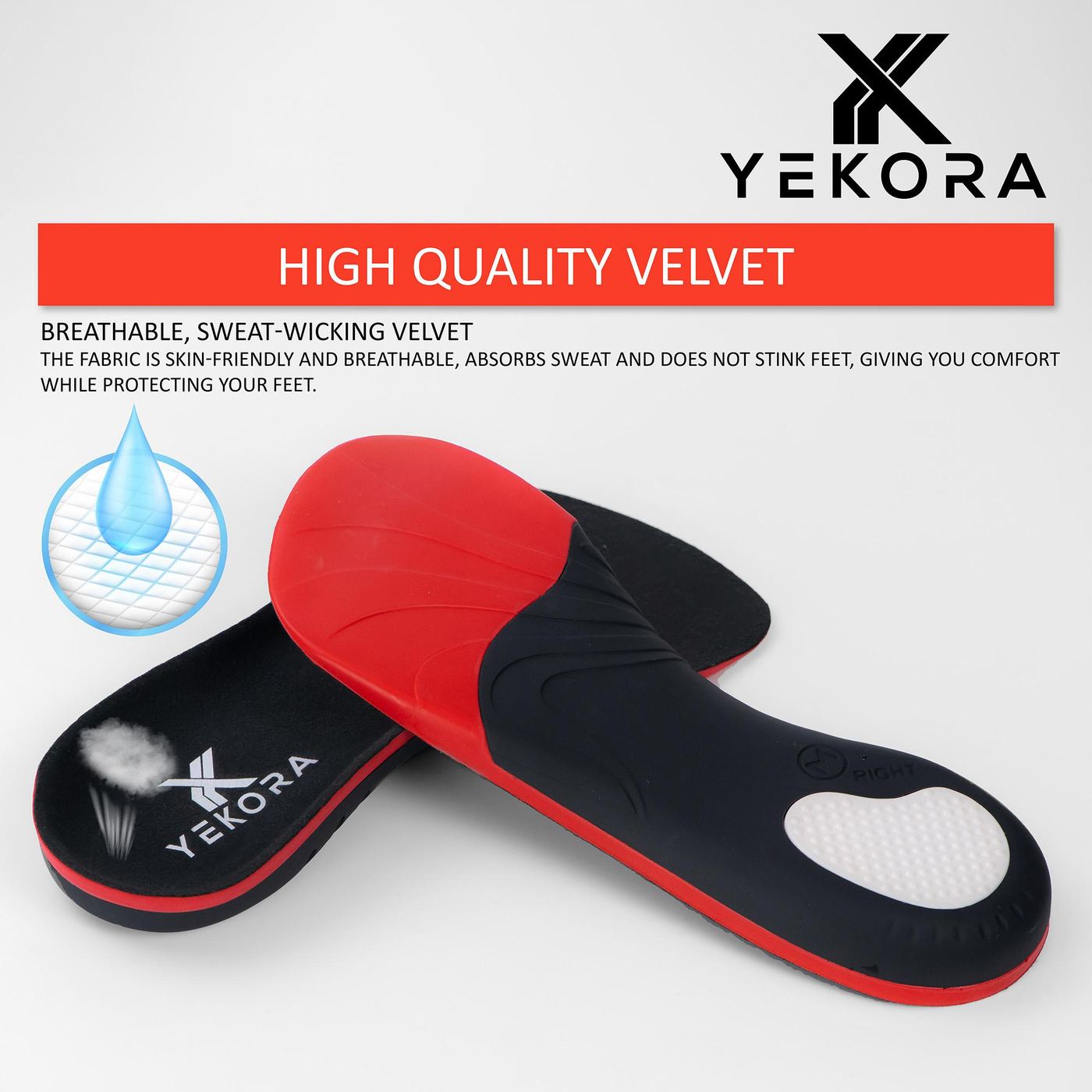 Ortopedski vložki YEKORA Foot Expert 3/4, za ploska stopala, padlo stopalno lok, Velikost  XL/45-47 - 9