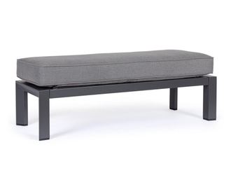 Klupa od aluminija i tekstila antracit sive boje Hendrix 120x45x41 cm