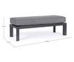 Klupa od aluminija i tekstila antracit sive boje Hendrix 120x45x41 cm
