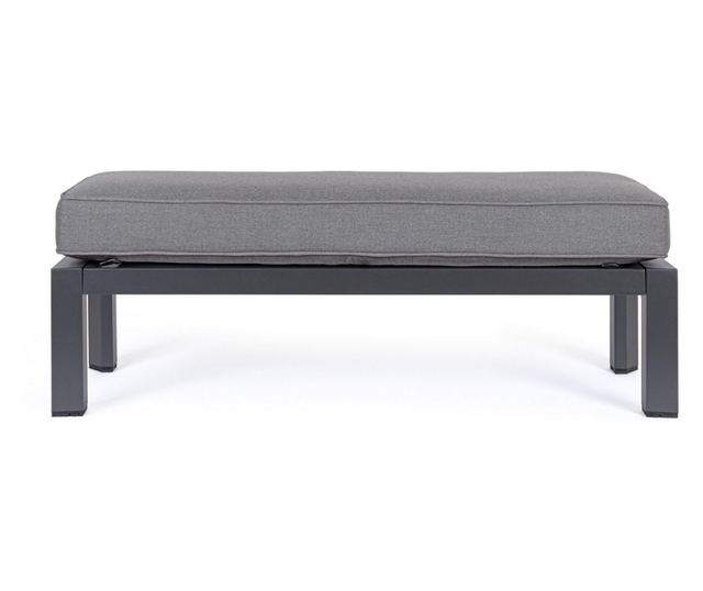 Klupa od aluminija i tekstila antracit sive boje Hendrix 120x45x41 cm