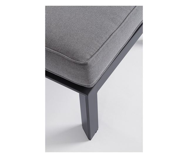 Klupa od aluminija i tekstila antracit sive boje Hendrix 120x45x41 cm