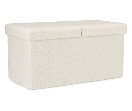 Joris Fehér Boucle Ottomán 76x38x38 cm