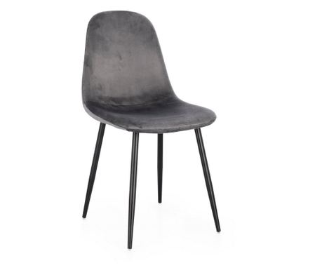 Set od 4 crne čelične stolice sive baršunaste Irelia 44x53x84 cm