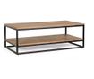 Nartan stolić za kavu od smeđeg drva i crnog čelika, 118x60x40 cm