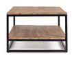 Nartan stolić za kavu od smeđeg drva i crnog čelika, 118x60x40 cm
