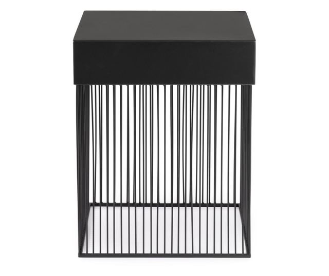 Yasline Črna Jeklena Stranska Mizica 40x40x50 cm