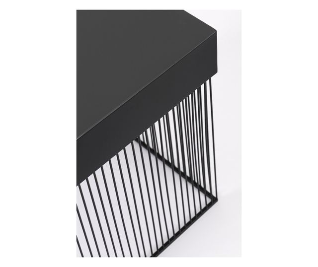 Yasline Črna Jeklena Stranska Mizica 40x40x50 cm