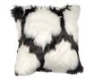 Decorative Pillow Cover, White and Black Fur, 45x45 cm