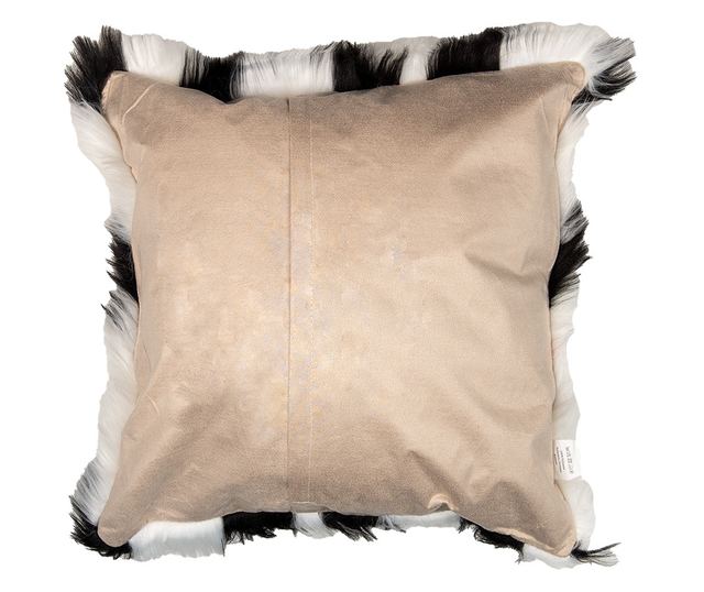 Decorative Pillow Cover, White and Black Fur, 45x45 cm