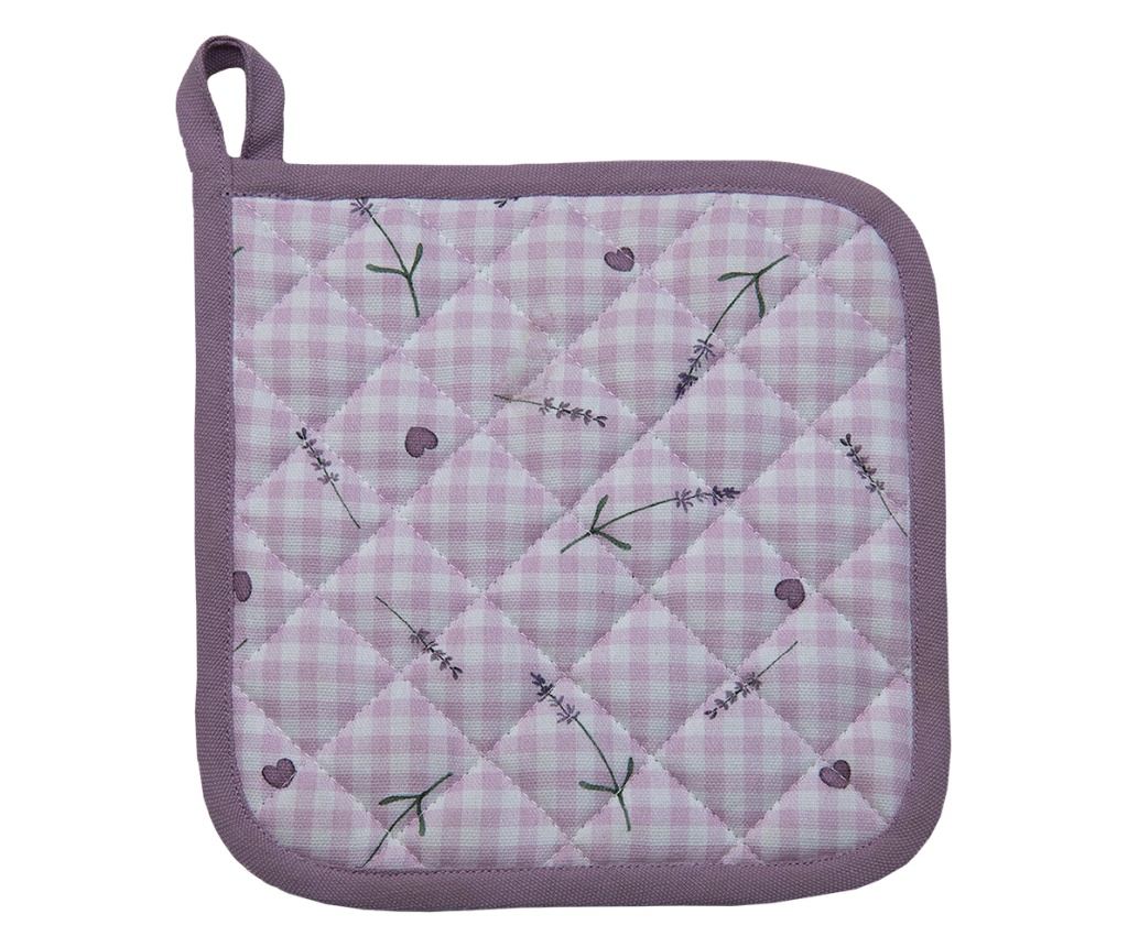 Kuhinjska pamučna krpa bijela ljubičasta lavanda 20x20 cm - 2