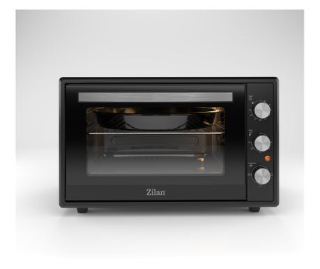 Cuptor electric Zilan ZLN2433, Putere 2000W, Capacitate 65L, Geam dublu, Timer, Termostat, 3 trepte putere, interior emailat, Ne