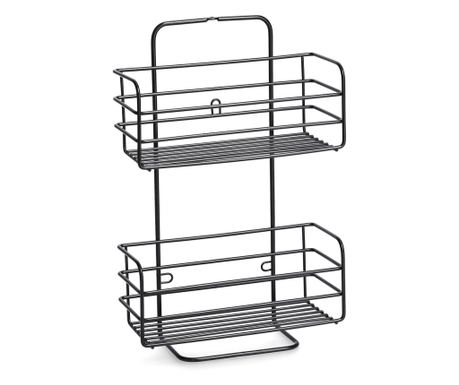 Organizator baie Zeller, metal, 25x9x38 cm, negru