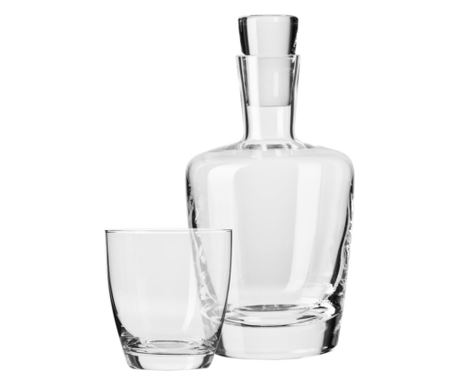 Set servire whisky, 7 piese, carafa si 6 pahare, AMBITION Amber