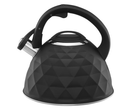 Ceainic aragaz cu fluier 2.5L(3L), negru, AMBITION Diamond