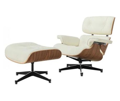 Fotoliu High-End Eames Lounge Chair cu Otoman lemn Walnut