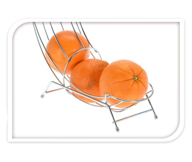 Citrus gyümölcsös tál Excellent Houseware, krómozott acél, 33x11x44 cm, ezüst