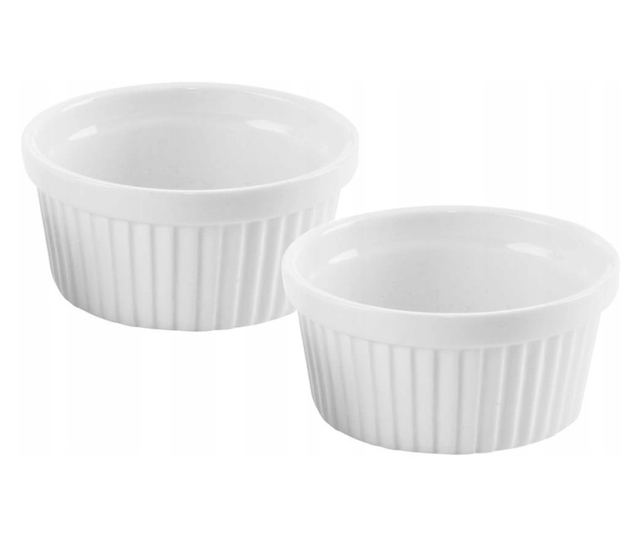 2 ramekini készlet Kiváló háztartási cikkek, porcelán, 11x5 cm, fehér