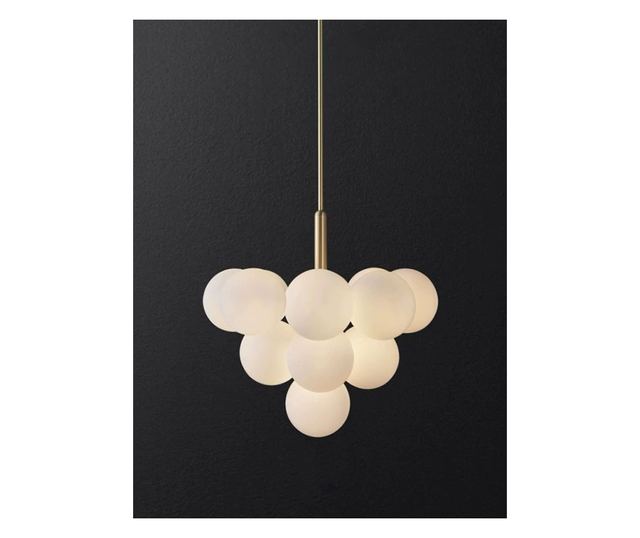 RFAN Chandelier, Model 5071-13, with Lampshades, 13 X E27, Gold/White