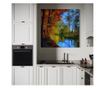 Tablou Canvas Premium LuxCanva® A1114, Langa Padure , Lac, Toamna, Peisaj, Natura, Culori Vibrante - 50 X 50
