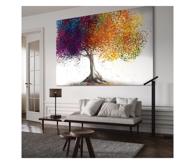 Tablou Canvas Premium LuxCanva® A1217, Copac Colorat , Decorativ, Dressing, Pom, Multicolor, Arbore, Living, Culori Vibrante - 5