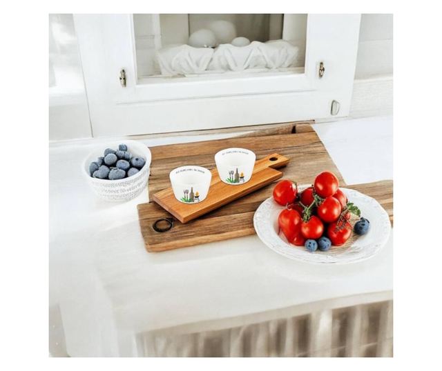 Platou aperitive cu 2 boluri incluse - Ideal pentru gustari si sosuri