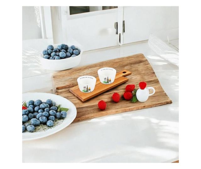 Platou aperitive cu 2 boluri incluse - Ideal pentru gustari si sosuri