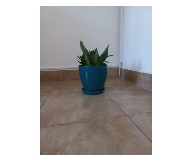 Okrągła doniczka dekoracyjna Orkide, petrol blue, 14 x 12 cm