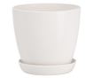 Okrągła doniczka dekoracyjna Orkide, biała, do użytku wewnątrz i na zewnątrz, 14 x 12 cm