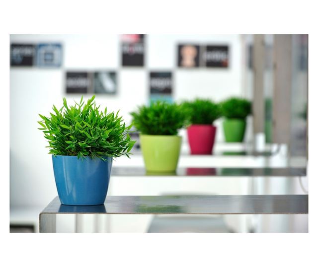 Okrągła doniczka dekoracyjna Orkide, biała, do użytku wewnątrz i na zewnątrz, 14 x 12 cm