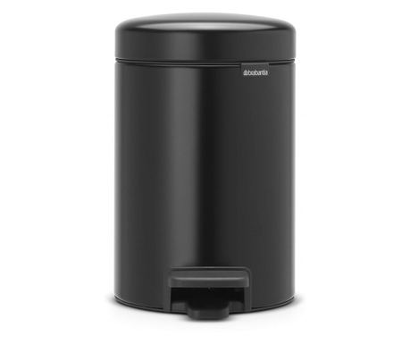 Brabantia NewIcon 649001 pedálos szemetes, 3 l, Soft Close, csúszásgátló talp, fekete