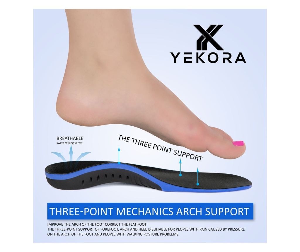Ortopedski vložki YEKORA Foot Expert, za ploska stopala, padlo stopalno lok, Velikost  XL/46-48 - 6