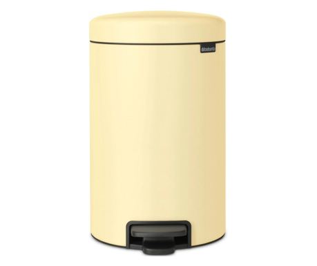 Coș de gunoi cu pedală Brabantia NewIcon 1008844, 12 l, închidere moale, bază anti-alunecare, galben